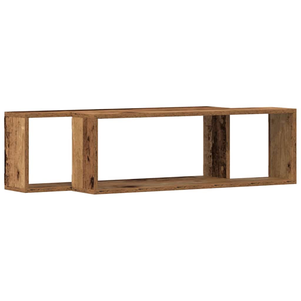 Wandschappen 2 pcs Oudhout 80 x 15 x 26 cm Bewerkt hout is nu te koop bij PeponiXL, paradijselijk wonen!