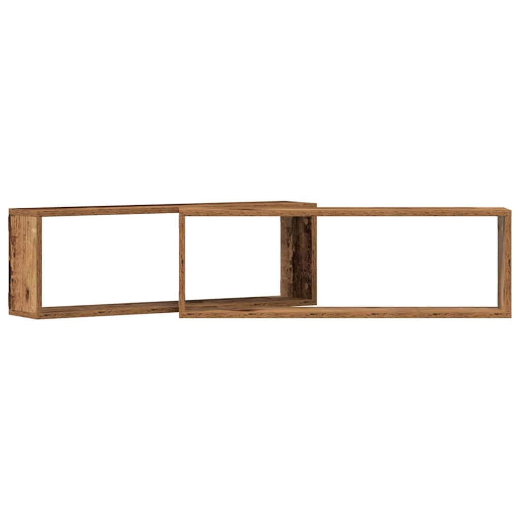 Wandschappen 2 pcs Oudhout 80 x 15 x 26 cm Bewerkt hout is nu te koop bij PeponiXL, paradijselijk wonen!