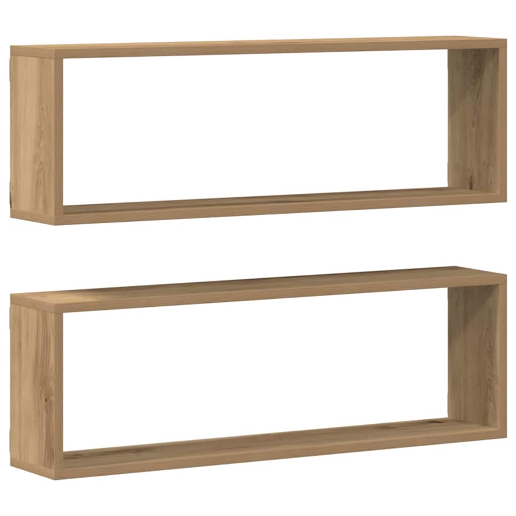 Wandschappen met plank 2 pcs Ambachtelijk eiken 80 x 15 x 26 cm is nu te koop bij PeponiXL, paradijselijk wonen!
