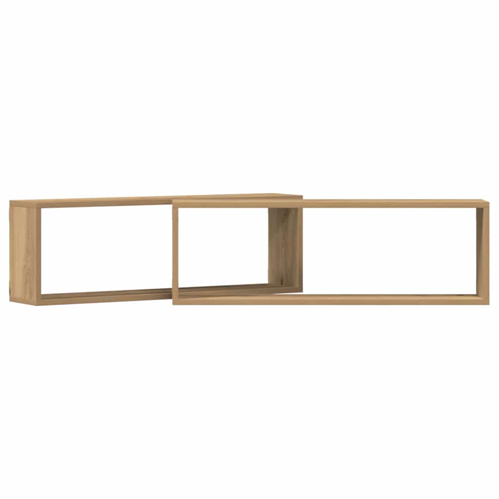 Wandschappen met plank 2 pcs Ambachtelijk eiken 80 x 15 x 26 cm is nu te koop bij PeponiXL, paradijselijk wonen!