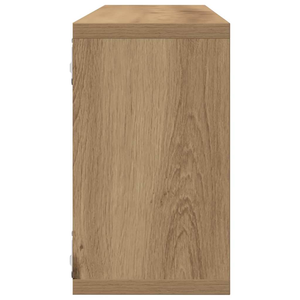 Wandschappen met plank 2 pcs Ambachtelijk eiken 80 x 15 x 26 cm is nu te koop bij PeponiXL, paradijselijk wonen!