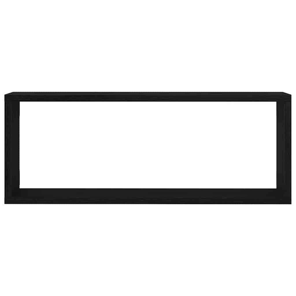 Wandschappen 2 pcs Zwart Eiken 60 x 15 x 23 cm Bewerkt hout is nu te koop bij PeponiXL, paradijselijk wonen!