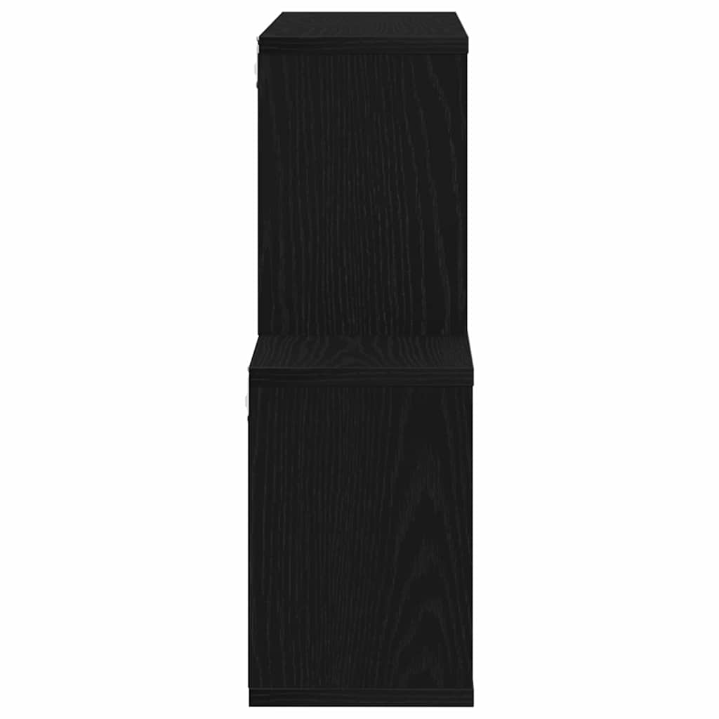 Wandplank met plank Zwart Eiken 76 x 15 x 53 cm Bewerkt hout is nu te koop bij PeponiXL, paradijselijk wonen!