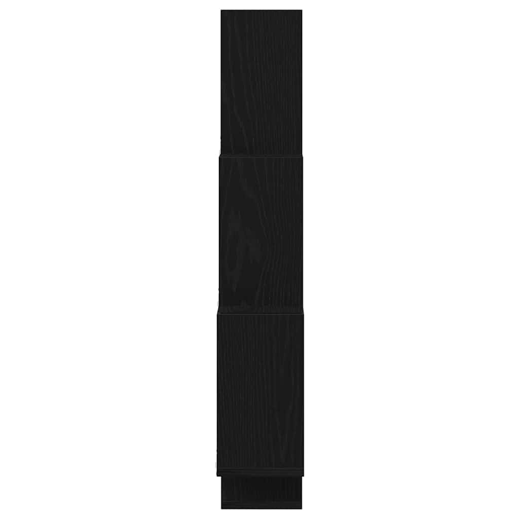 Wandplank met plank Zwart Eiken 78 x 15 x 93 cm Bewerkt hout is nu te koop bij PeponiXL, paradijselijk wonen!
