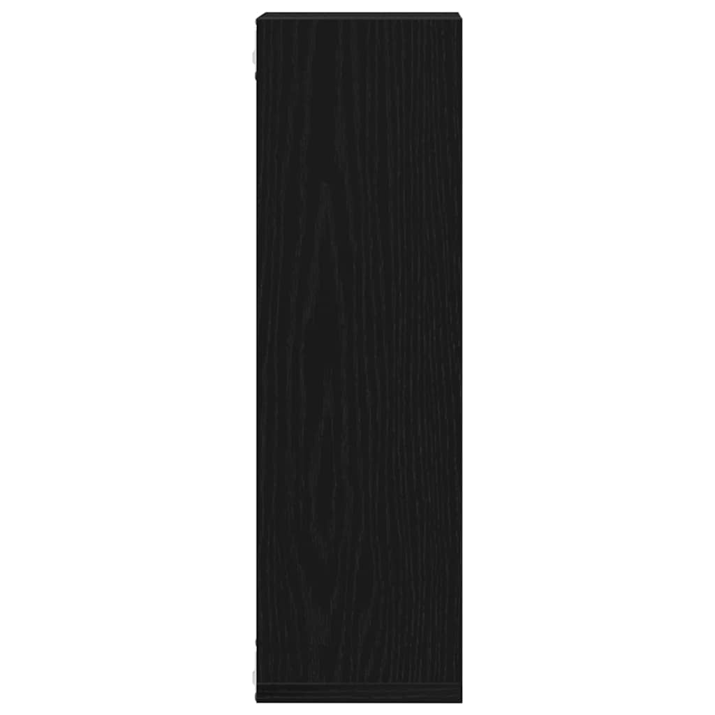 Wandplank 2 pcs Zwart Eiken 50 x 15 x 85 cm Bewerkt hout is nu te koop bij PeponiXL, paradijselijk wonen!