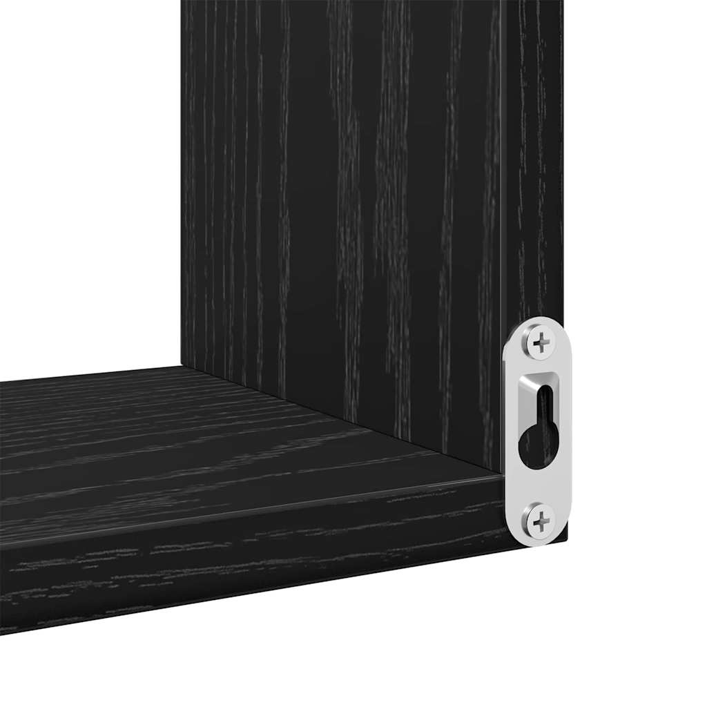 Wandplank 2 pcs Zwart Eiken 40 x 40 x 49,5 cm Bewerkt hout is nu te koop bij PeponiXL, paradijselijk wonen!