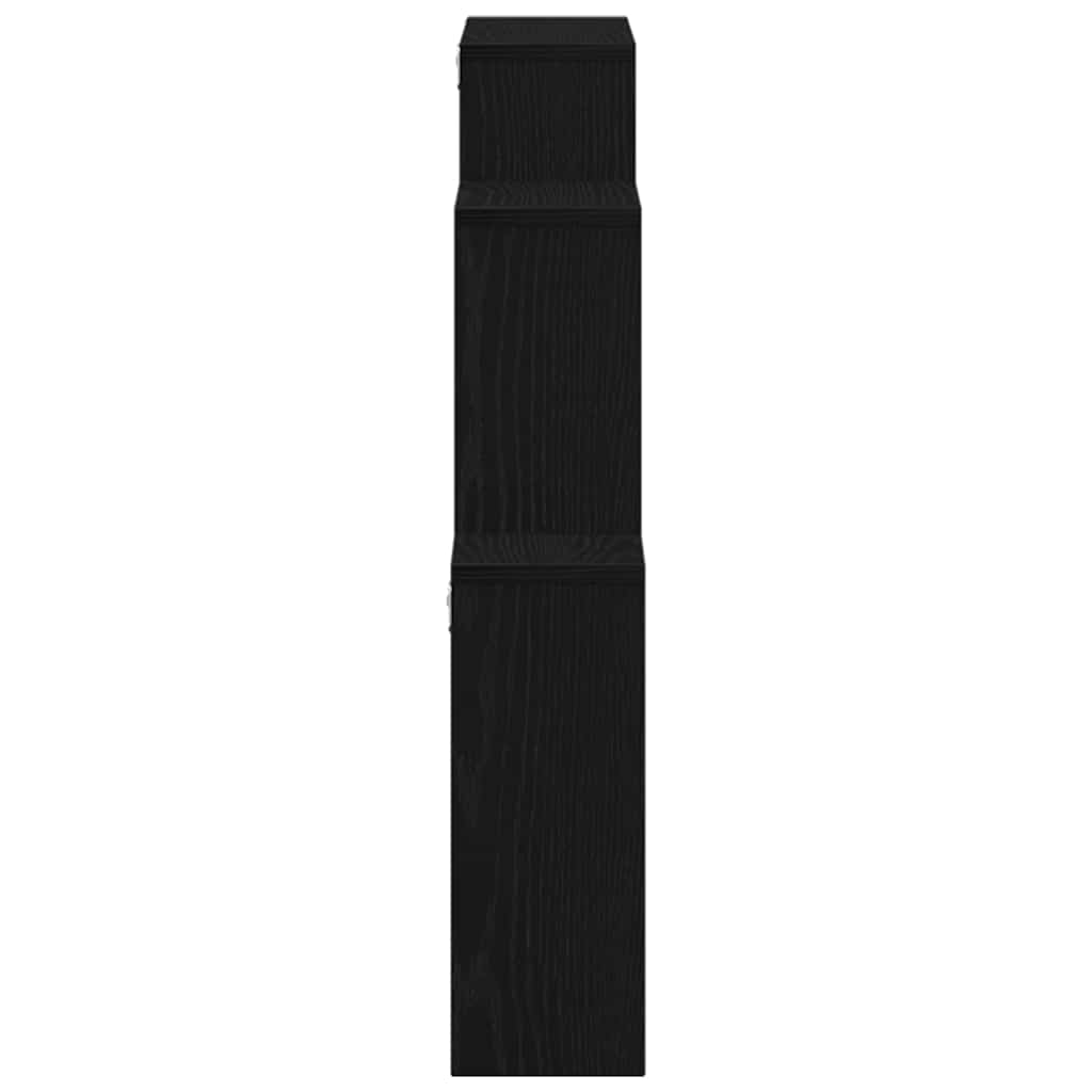 Wandplank met plank Zwart Eiken 80 x 15 x 78,5 cm Bewerkt hout is nu te koop bij PeponiXL, paradijselijk wonen!
