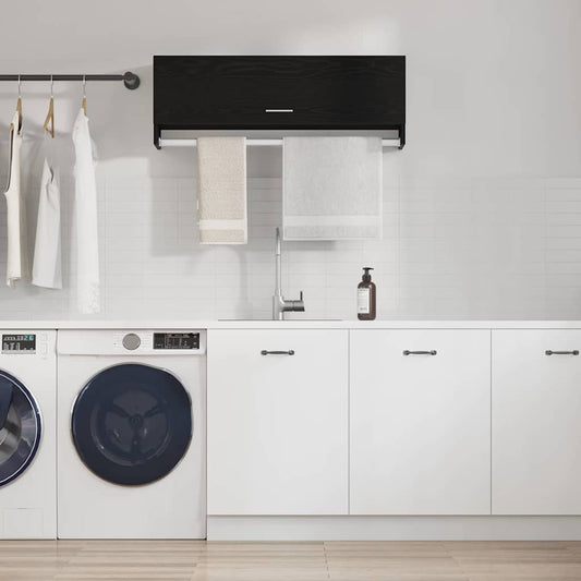 Kledingkast Zwart Eiken 100 x 32,5 x 35 cm Bewerkt hout is nu te koop bij PeponiXL, paradijselijk wonen!