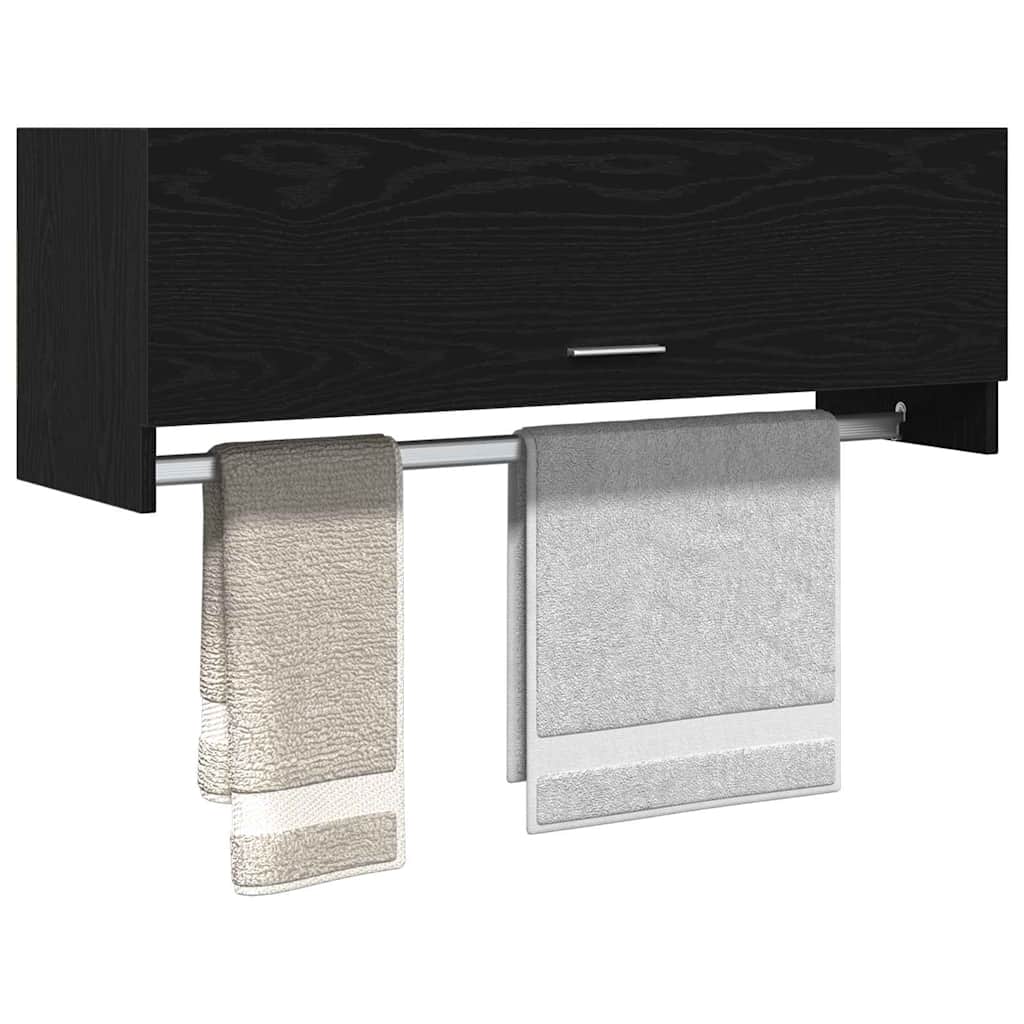 Kledingkast Zwart Eiken 100 x 32,5 x 35 cm Bewerkt hout is nu te koop bij PeponiXL, paradijselijk wonen!