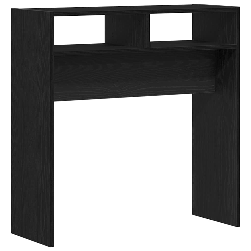 Wandtafel Zwart Eiken 78 x 30 x 80 cm Bewerkt hout is nu te koop bij PeponiXL, paradijselijk wonen!