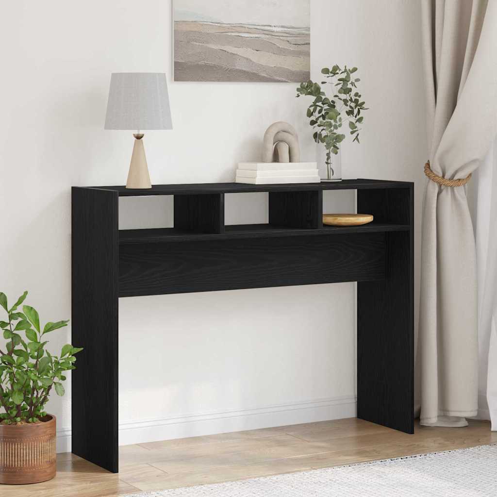 Wandtafel Zwart eiken 105 x 30 x 80 cm Bewerkt hout is nu te koop bij PeponiXL, paradijselijk wonen!