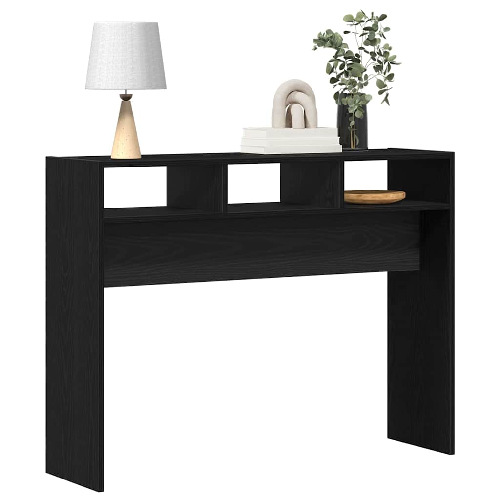 Wandtafel Zwart eiken 105 x 30 x 80 cm Bewerkt hout is nu te koop bij PeponiXL, paradijselijk wonen!