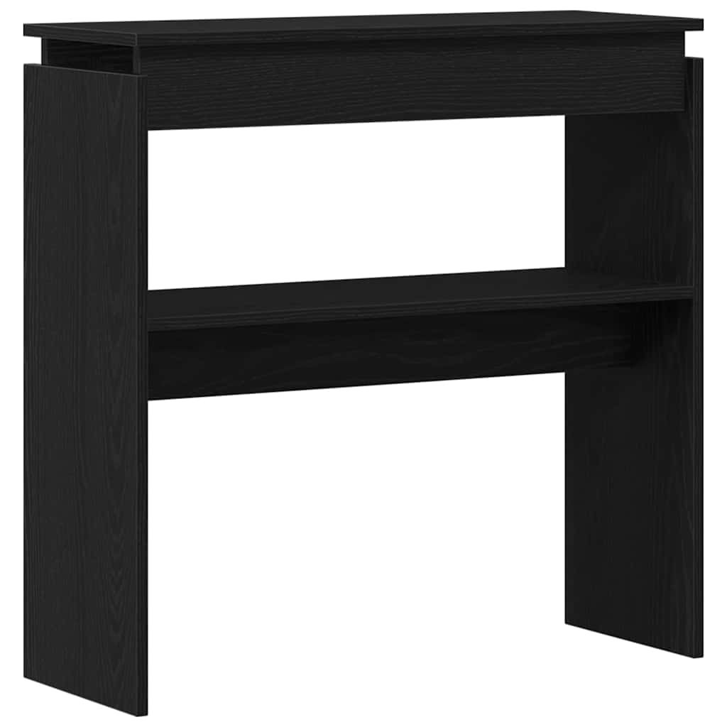 Wandtafel Zwart Eiken 80 x 30 x 80 cm Bewerkt hout is nu te koop bij PeponiXL, paradijselijk wonen!