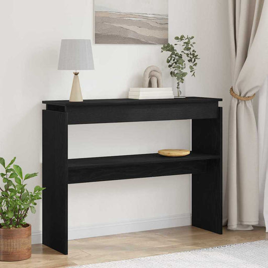 Wandtafel Zwart Eiken 80 x 30 x 102 cm Bewerkt hout is nu te koop bij PeponiXL, paradijselijk wonen!