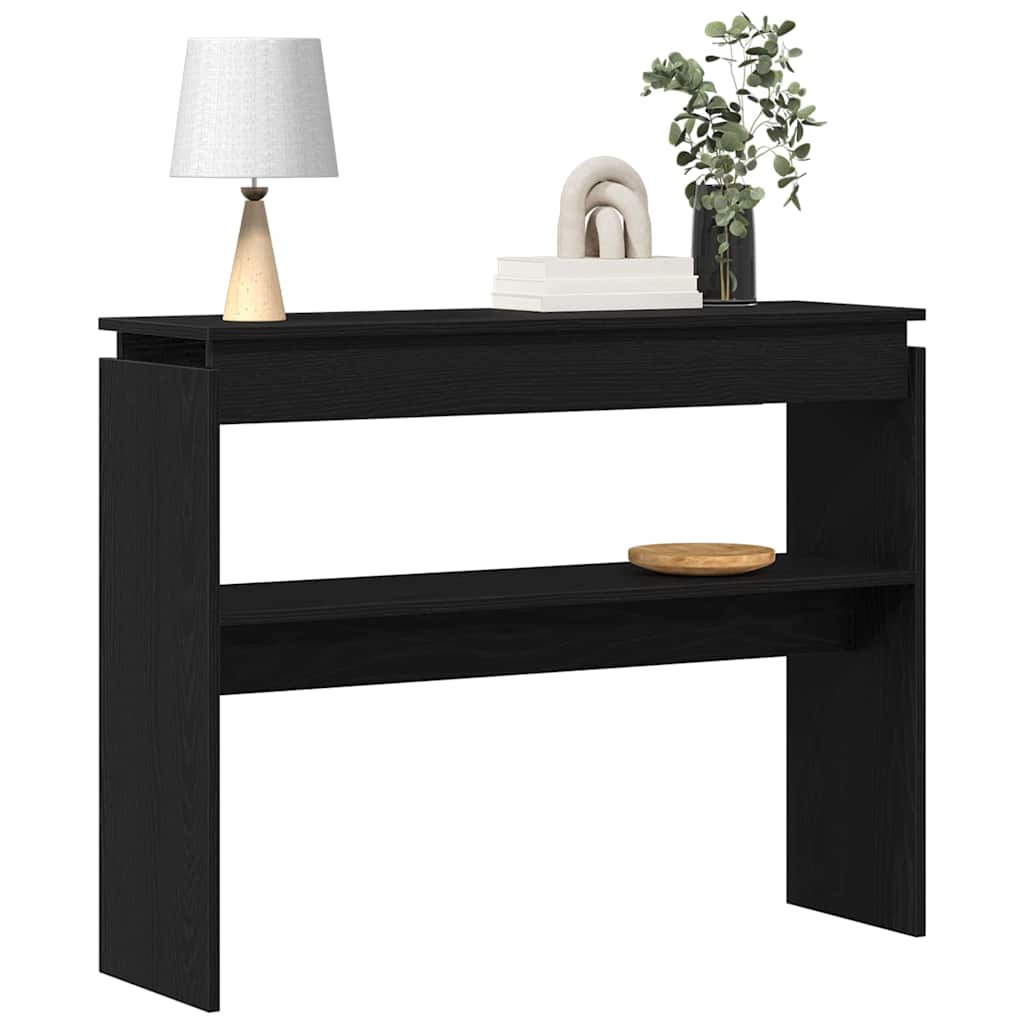 Wandtafel Zwart Eiken 80 x 30 x 102 cm Bewerkt hout is nu te koop bij PeponiXL, paradijselijk wonen!