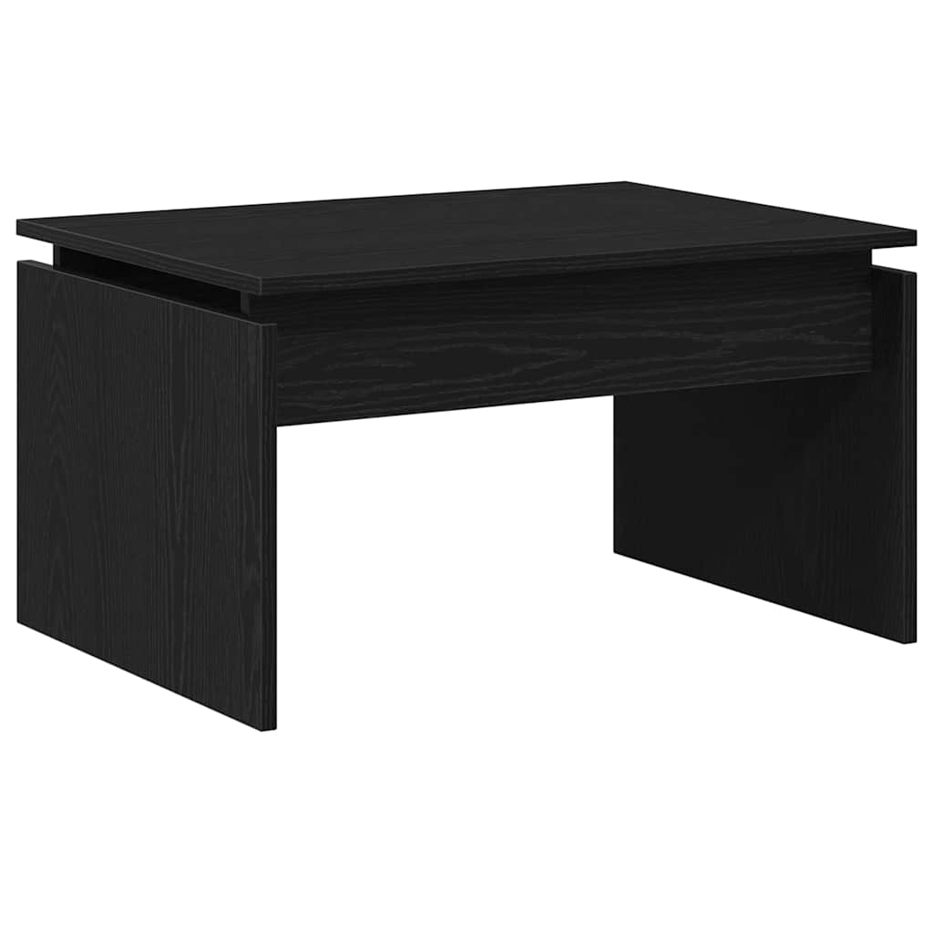 Salontafel Zwart Eiken 68 x 50 x 38 cm Bewerkt hout is nu te koop bij PeponiXL, paradijselijk wonen!