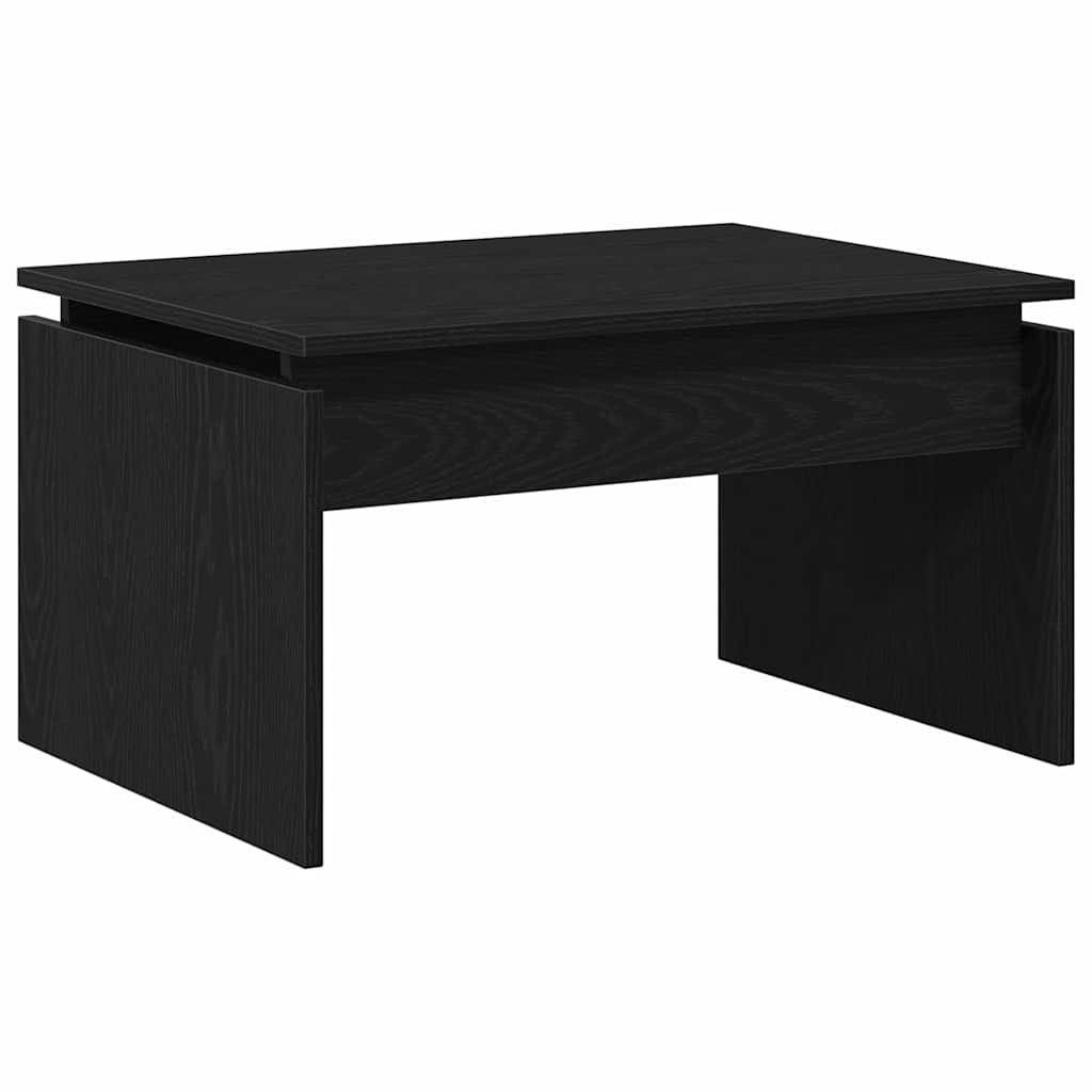 Salontafel Zwart Eiken 68 x 50 x 38 cm Bewerkt hout is nu te koop bij PeponiXL, paradijselijk wonen!
