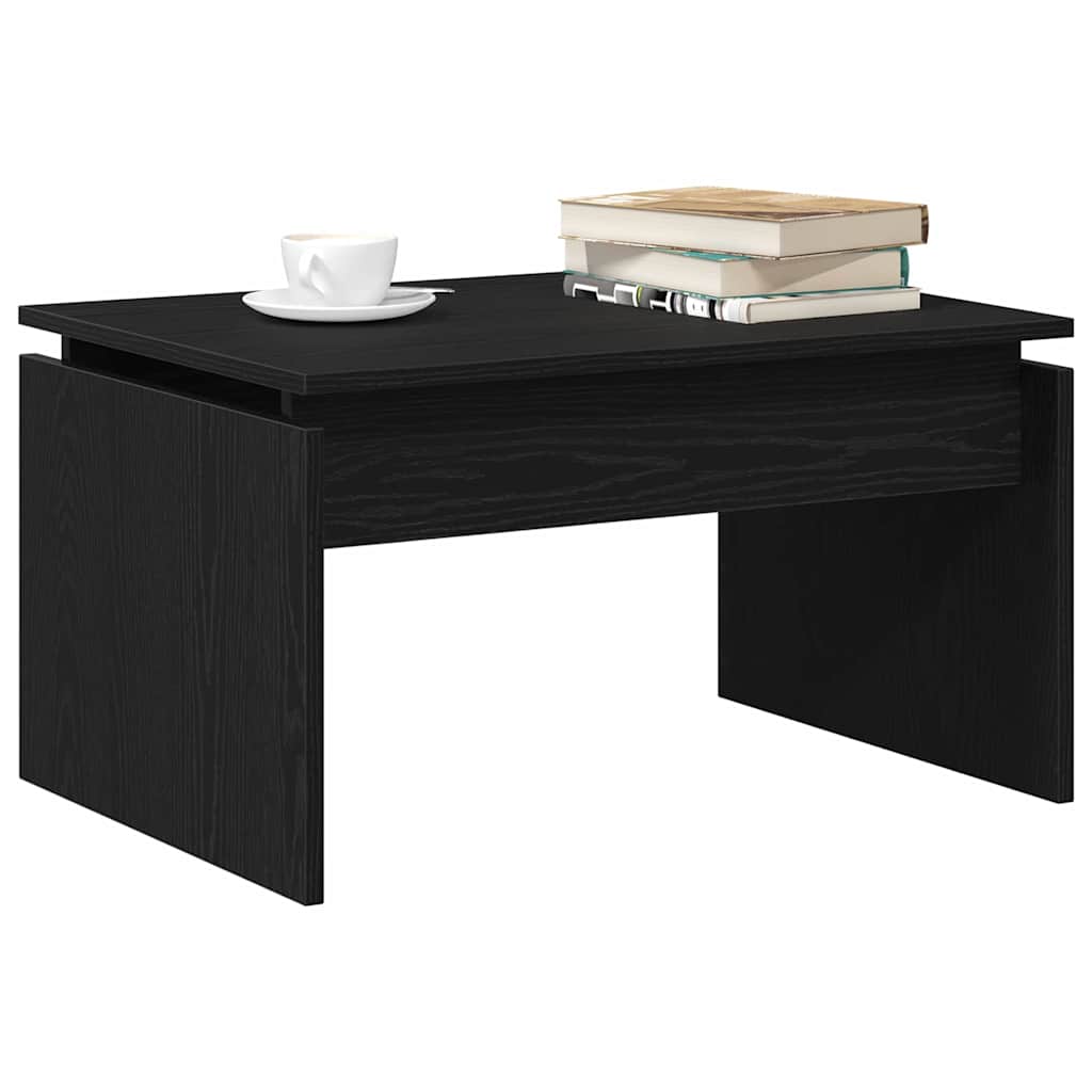 Salontafel Zwart Eiken 68 x 50 x 38 cm Bewerkt hout is nu te koop bij PeponiXL, paradijselijk wonen!
