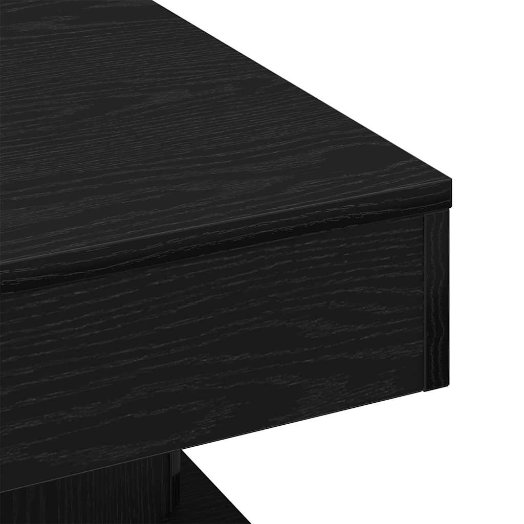 Salontafel Zwart Eiken 57 x 57 x 30 cm Bewerkt hout is nu te koop bij PeponiXL, paradijselijk wonen!