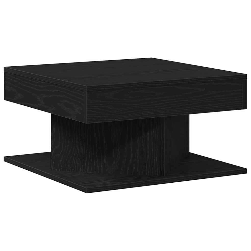 Salontafel Zwart Eiken 57 x 57 x 30 cm Bewerkt hout is nu te koop bij PeponiXL, paradijselijk wonen!