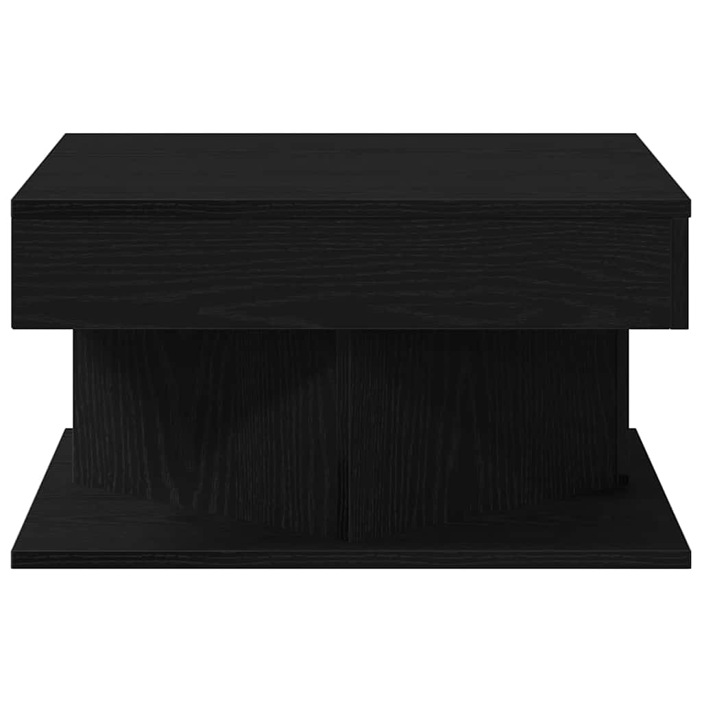 Salontafel Zwart Eiken 57 x 57 x 30 cm Bewerkt hout is nu te koop bij PeponiXL, paradijselijk wonen!