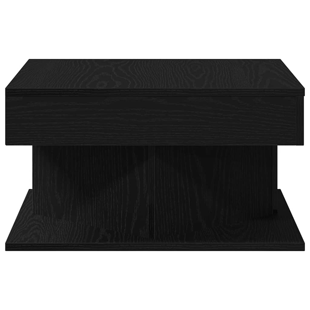 Salontafel Zwart Eiken 57 x 57 x 30 cm Bewerkt hout is nu te koop bij PeponiXL, paradijselijk wonen!