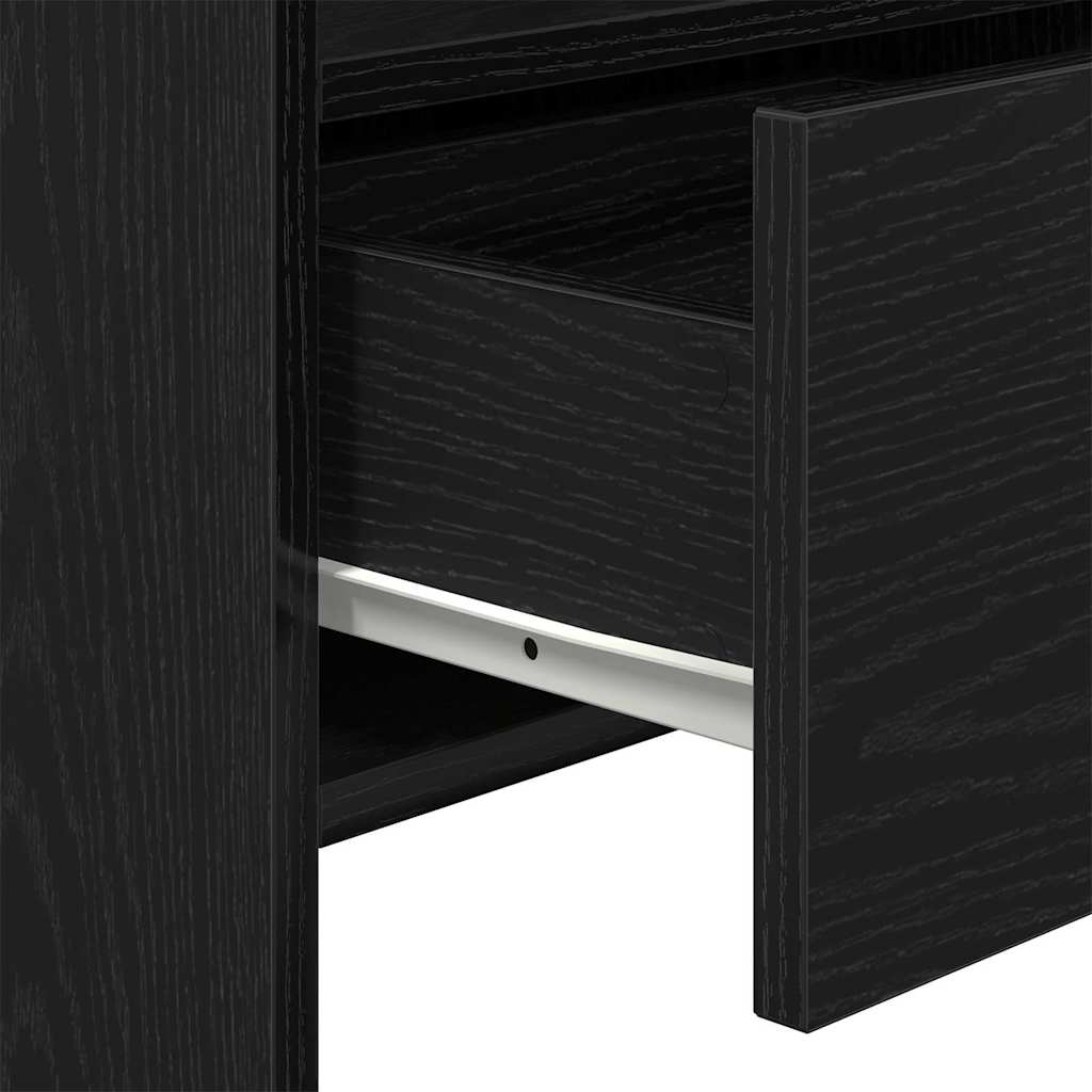 Dressoir met lade Zwart Eiken 105 x 30 x 70 cm Bewerkt hout is nu te koop bij PeponiXL, paradijselijk wonen!