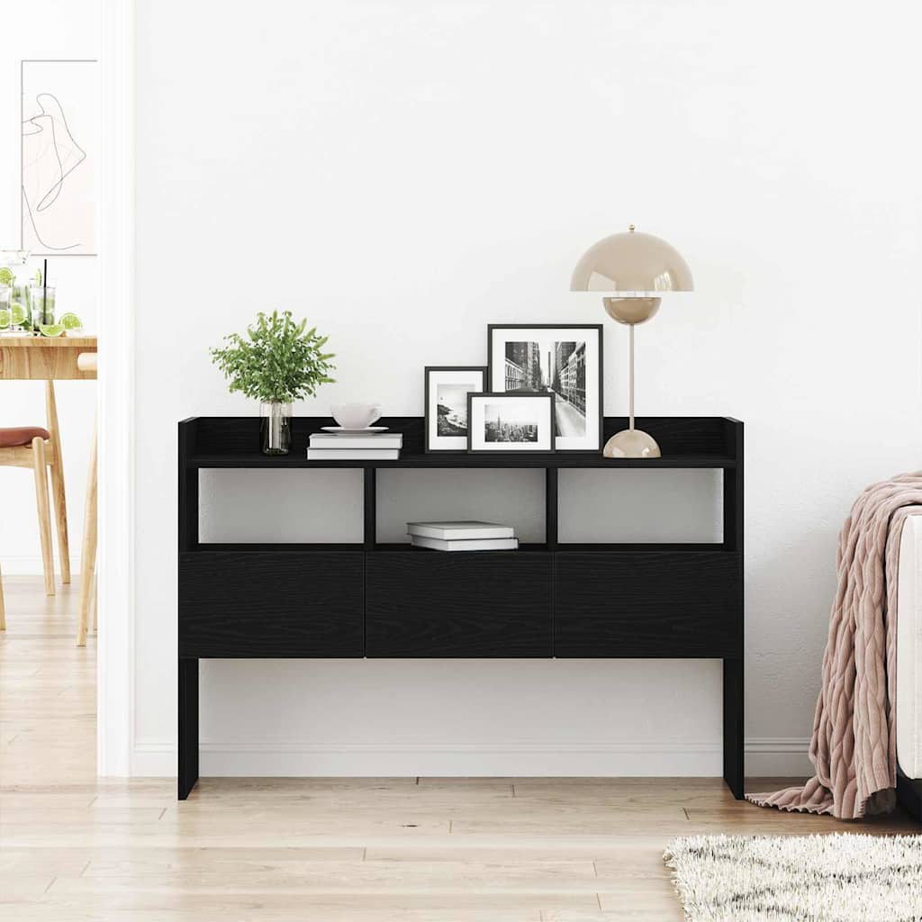 Dressoir met lade Zwart Eiken 105 x 30 x 70 cm Bewerkt hout is nu te koop bij PeponiXL, paradijselijk wonen!