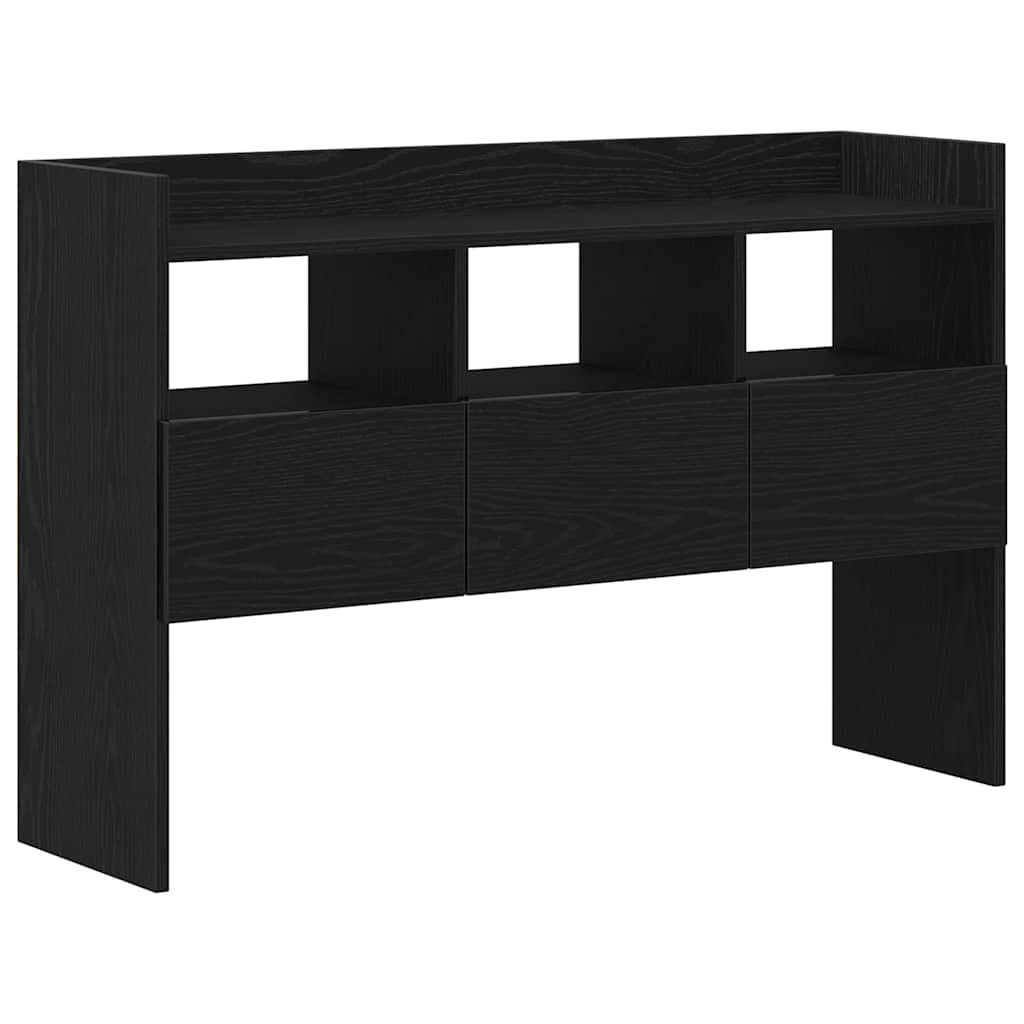 Dressoir met lade Zwart Eiken 105 x 30 x 70 cm Bewerkt hout is nu te koop bij PeponiXL, paradijselijk wonen!