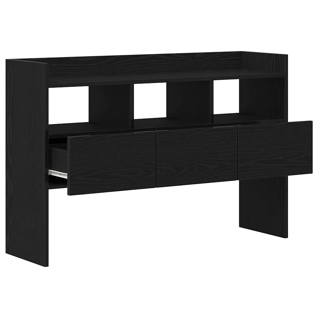 Dressoir met lade Zwart Eiken 105 x 30 x 70 cm Bewerkt hout is nu te koop bij PeponiXL, paradijselijk wonen!