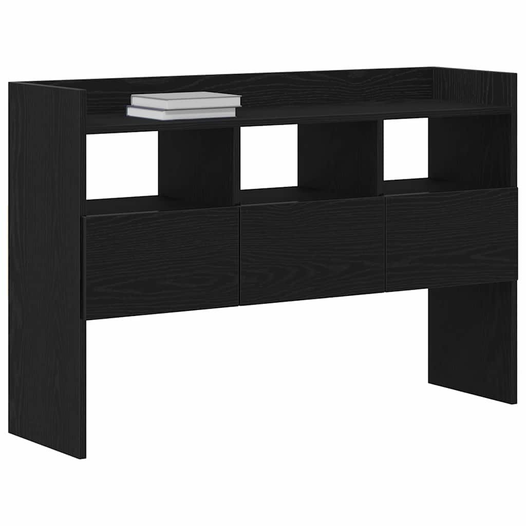 Dressoir met lade Zwart Eiken 105 x 30 x 70 cm Bewerkt hout is nu te koop bij PeponiXL, paradijselijk wonen!