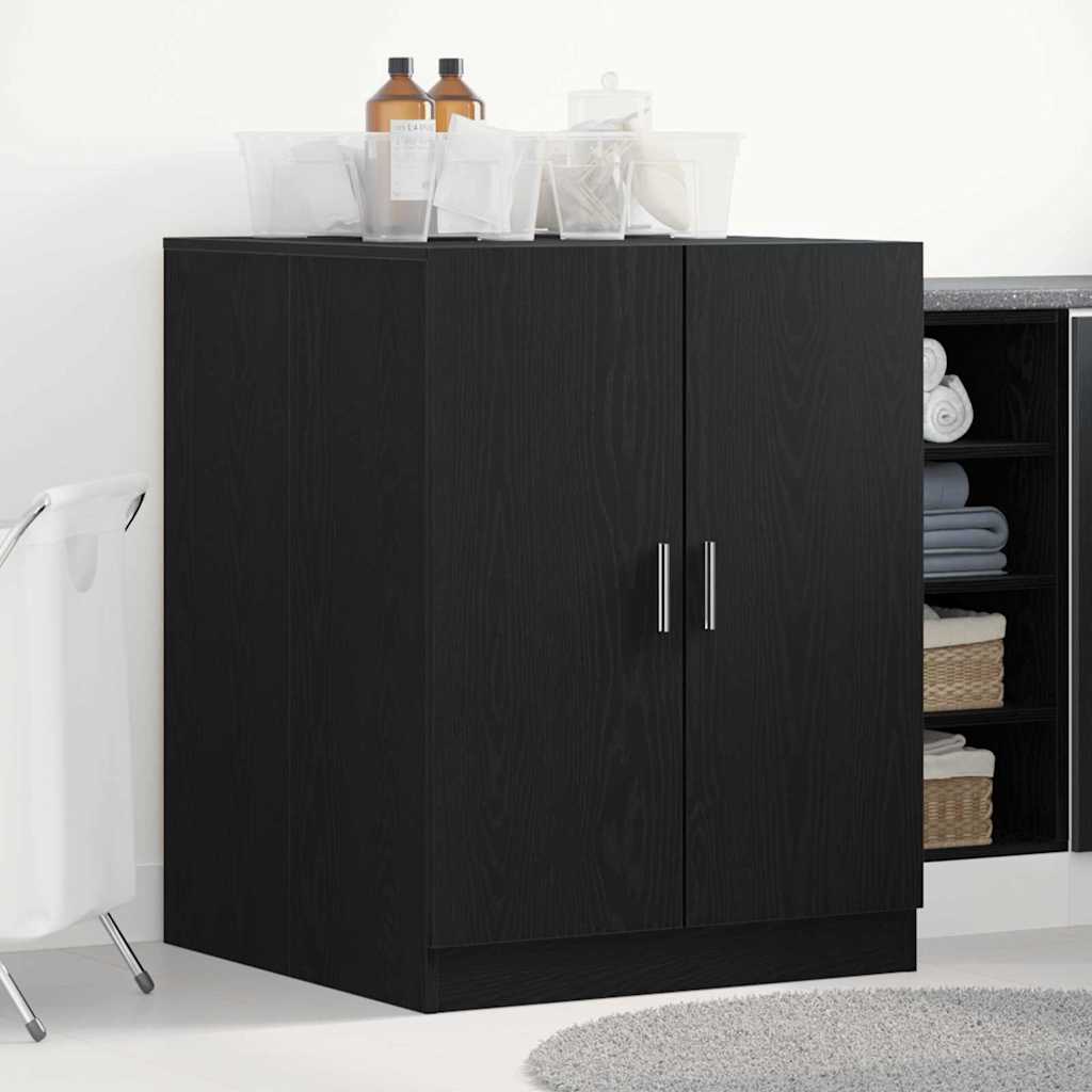 Wasmachinekast Zwart Eiken 70,5 x 71,5 x 91,5 cm Bewerkt hout is nu te koop bij PeponiXL, paradijselijk wonen!