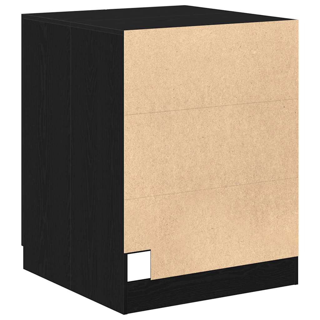 Wasmachinekast Zwart Eiken 70,5 x 71,5 x 91,5 cm Bewerkt hout is nu te koop bij PeponiXL, paradijselijk wonen!