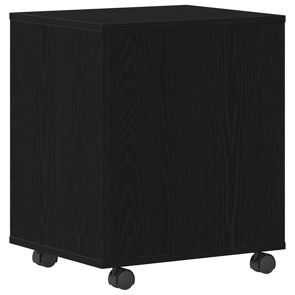 Rolling Kast met wiel Zwart Eiken 45 x 38 x 54 cm Bewerkt hout is nu te koop bij PeponiXL, paradijselijk wonen!