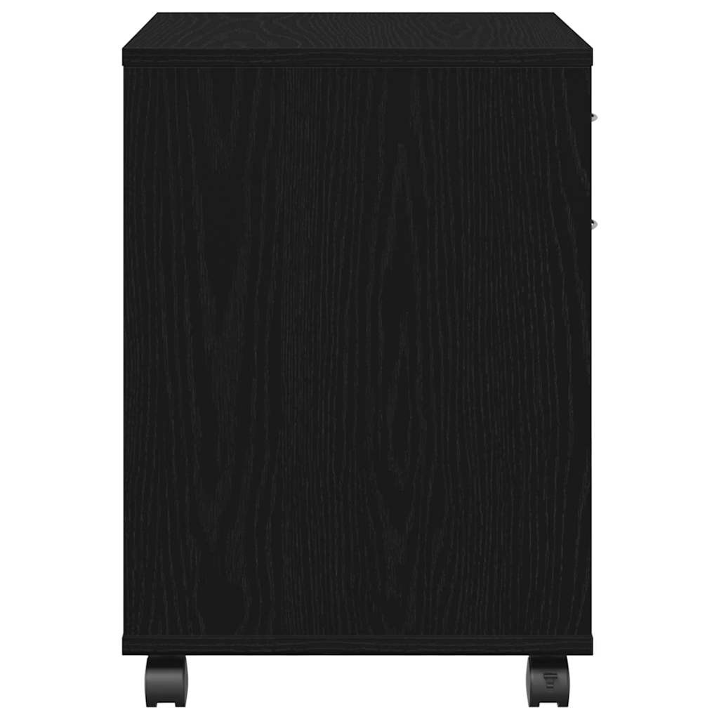Rolling Kast met wiel Zwart Eiken 45 x 38 x 54 cm Bewerkt hout is nu te koop bij PeponiXL, paradijselijk wonen!