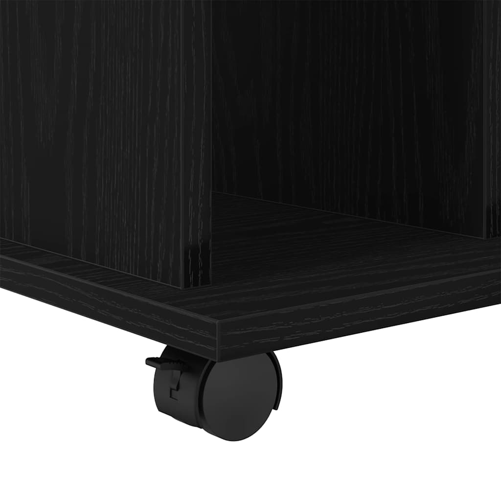 Rolling Kast met wiel Zwart Eiken 60 x 45 x 55 cm Bewerkt hout is nu te koop bij PeponiXL, paradijselijk wonen!