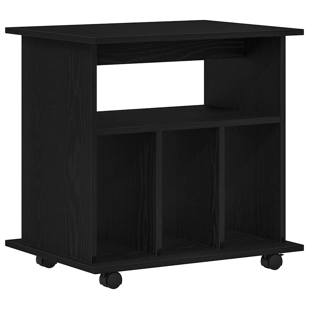 Rolling Kast met wiel Zwart Eiken 60 x 45 x 55 cm Bewerkt hout is nu te koop bij PeponiXL, paradijselijk wonen!