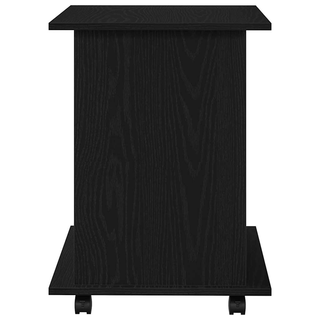 Rolling Kast met wiel Zwart Eiken 60 x 45 x 55 cm Bewerkt hout is nu te koop bij PeponiXL, paradijselijk wonen!