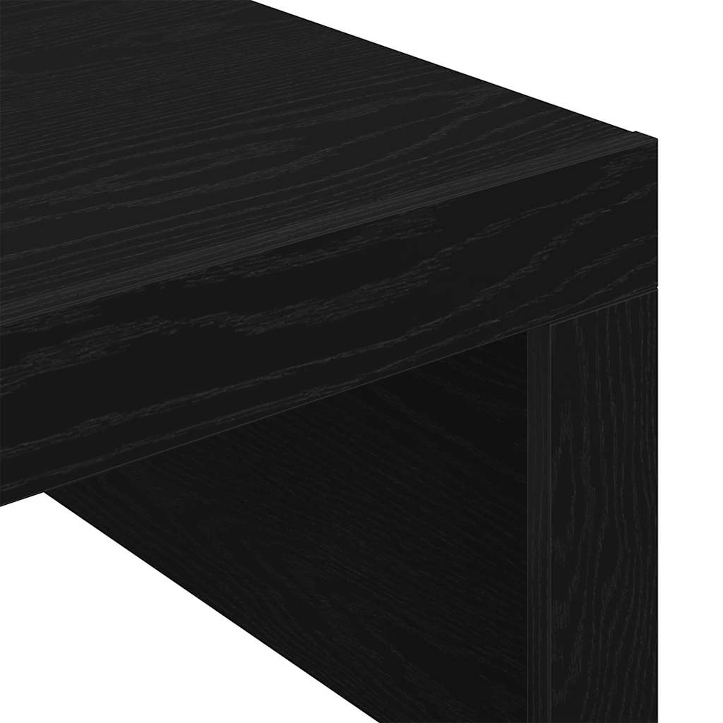 Salontafel Zwart Eiken 100 x 100 x 35 cm Bewerkt hout is nu te koop bij PeponiXL, paradijselijk wonen!