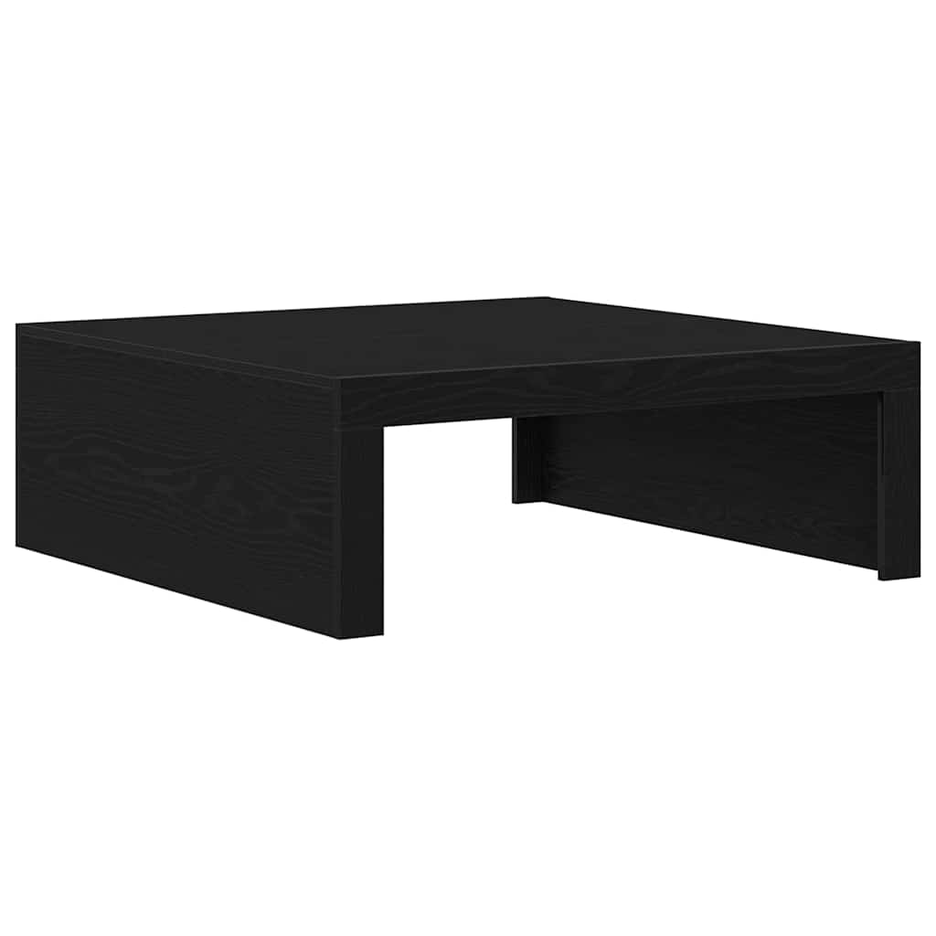 Salontafel Zwart Eiken 100 x 100 x 35 cm Bewerkt hout is nu te koop bij PeponiXL, paradijselijk wonen!