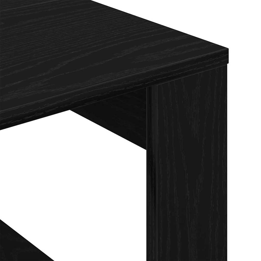Salontafel Zwart Eiken 50 x 50 x 35 cm Bewerkt hout is nu te koop bij PeponiXL, paradijselijk wonen!