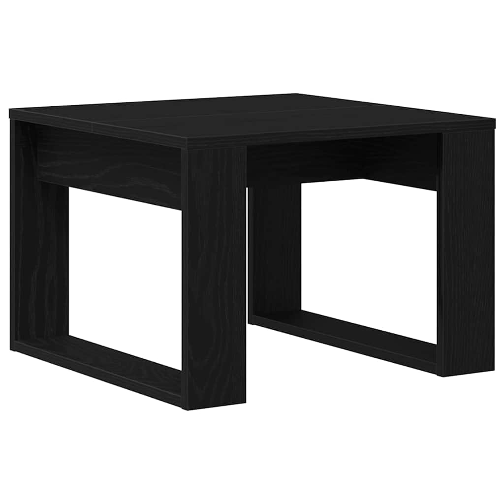 Salontafel Zwart Eiken 50 x 50 x 35 cm Bewerkt hout is nu te koop bij PeponiXL, paradijselijk wonen!