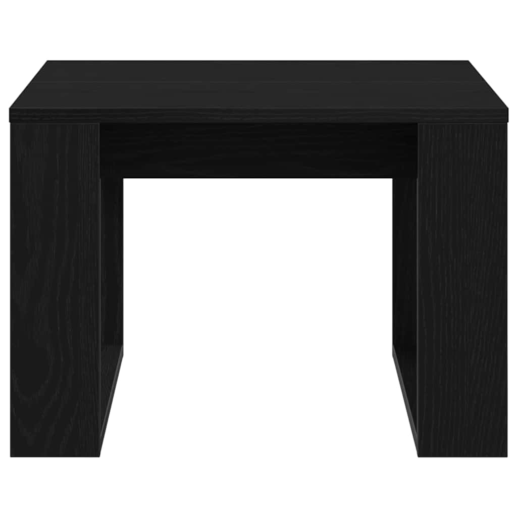 Salontafel Zwart Eiken 50 x 50 x 35 cm Bewerkt hout is nu te koop bij PeponiXL, paradijselijk wonen!
