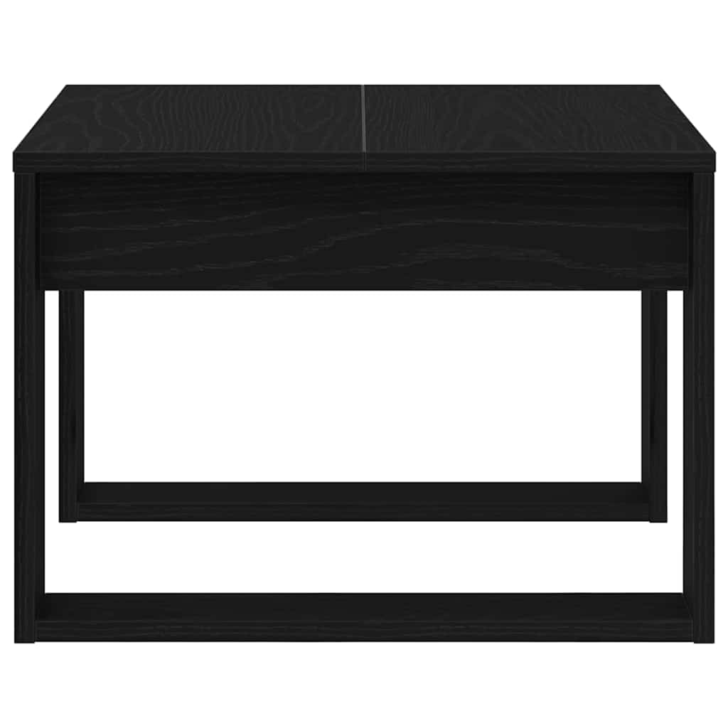 Salontafel Zwart Eiken 50 x 50 x 35 cm Bewerkt hout is nu te koop bij PeponiXL, paradijselijk wonen!