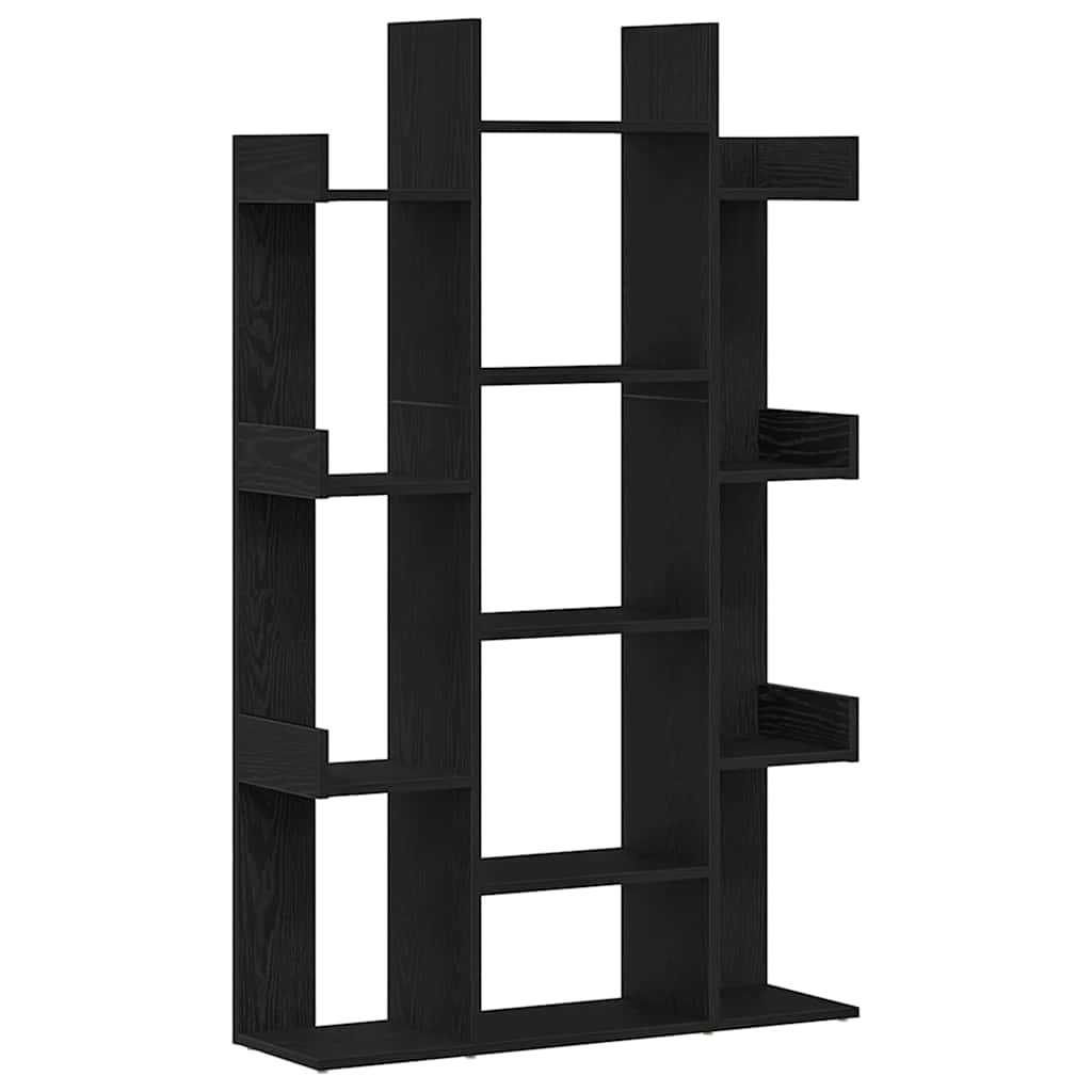 Boekenkast Zwart Eiken 86 x 25,5 x 140 cm Bewerkt hout is nu te koop bij PeponiXL, paradijselijk wonen!