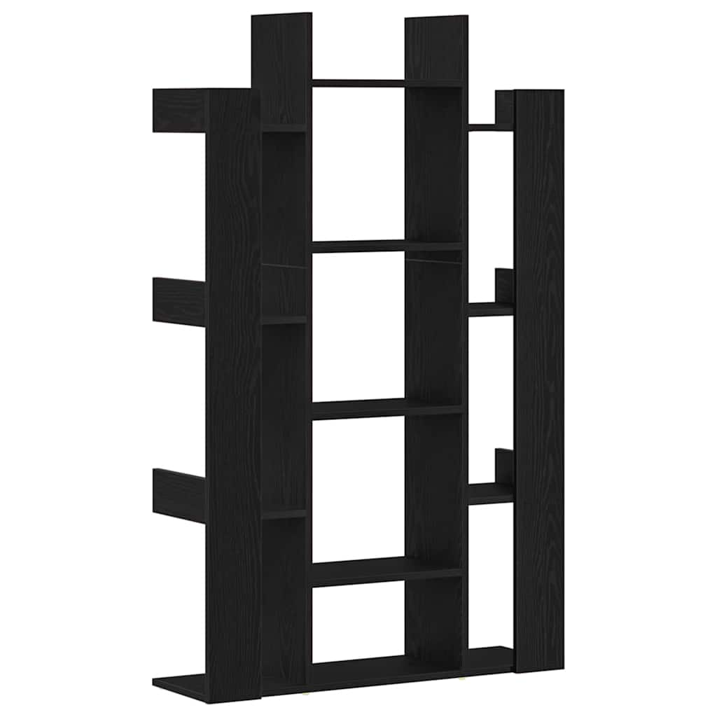 Boekenkast Zwart Eiken 86 x 25,5 x 140 cm Bewerkt hout is nu te koop bij PeponiXL, paradijselijk wonen!