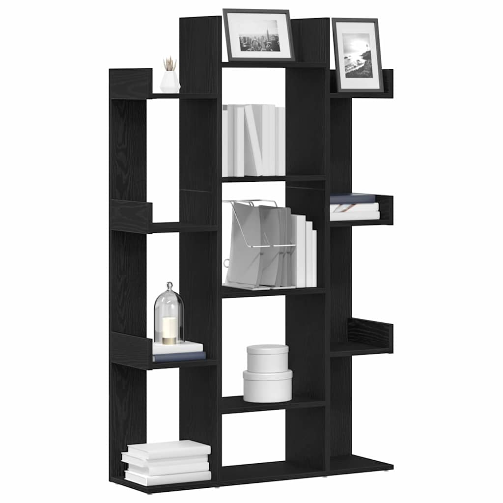 Boekenkast Zwart Eiken 86 x 25,5 x 140 cm Bewerkt hout is nu te koop bij PeponiXL, paradijselijk wonen!