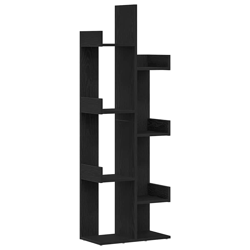 Boekenkast Zwart Eiken 48 x 25,5 x 140 cm Bewerkt hout is nu te koop bij PeponiXL, paradijselijk wonen!