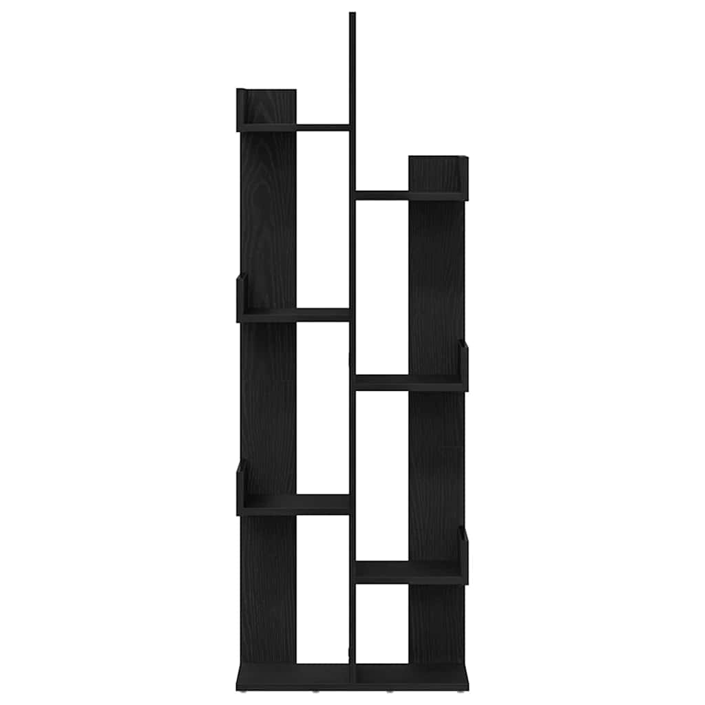 Boekenkast Zwart Eiken 48 x 25,5 x 140 cm Bewerkt hout is nu te koop bij PeponiXL, paradijselijk wonen!