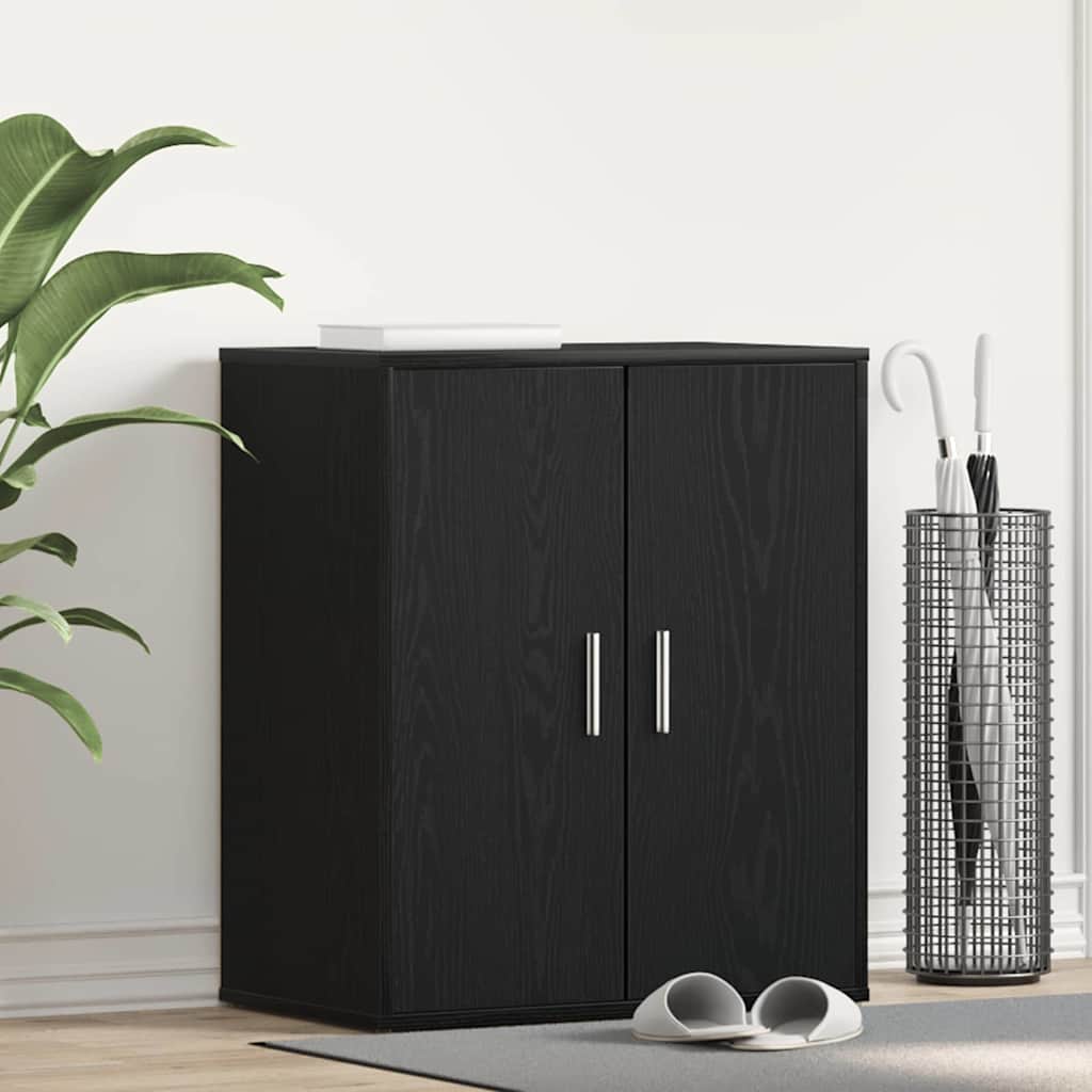 Schoenenkast met plank Zwart Eiken 60 x 35 x 70 cm Bewerkt hout is nu te koop bij PeponiXL, paradijselijk wonen!